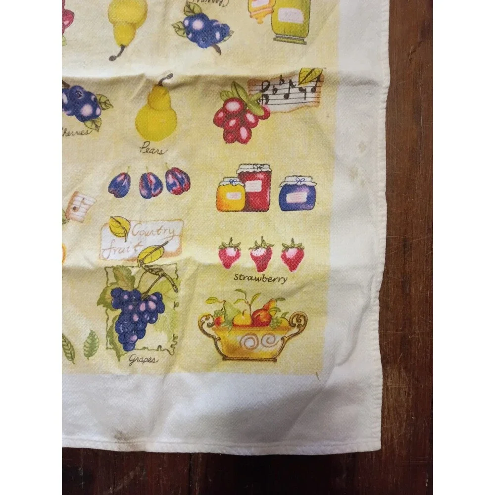 Vintage 1950s Startex Country Fruit Tea Towel